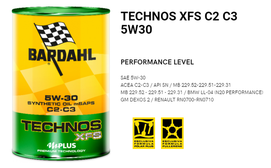 7 LT OLIO MOTORE BARDAHL TECHNOS XFS C2 C3 5W30 - 7 litri