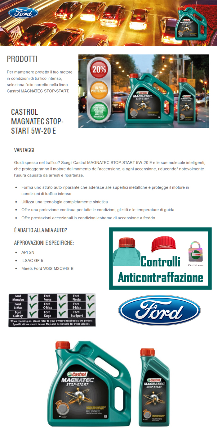 descrizione castrol magnatec 5w20