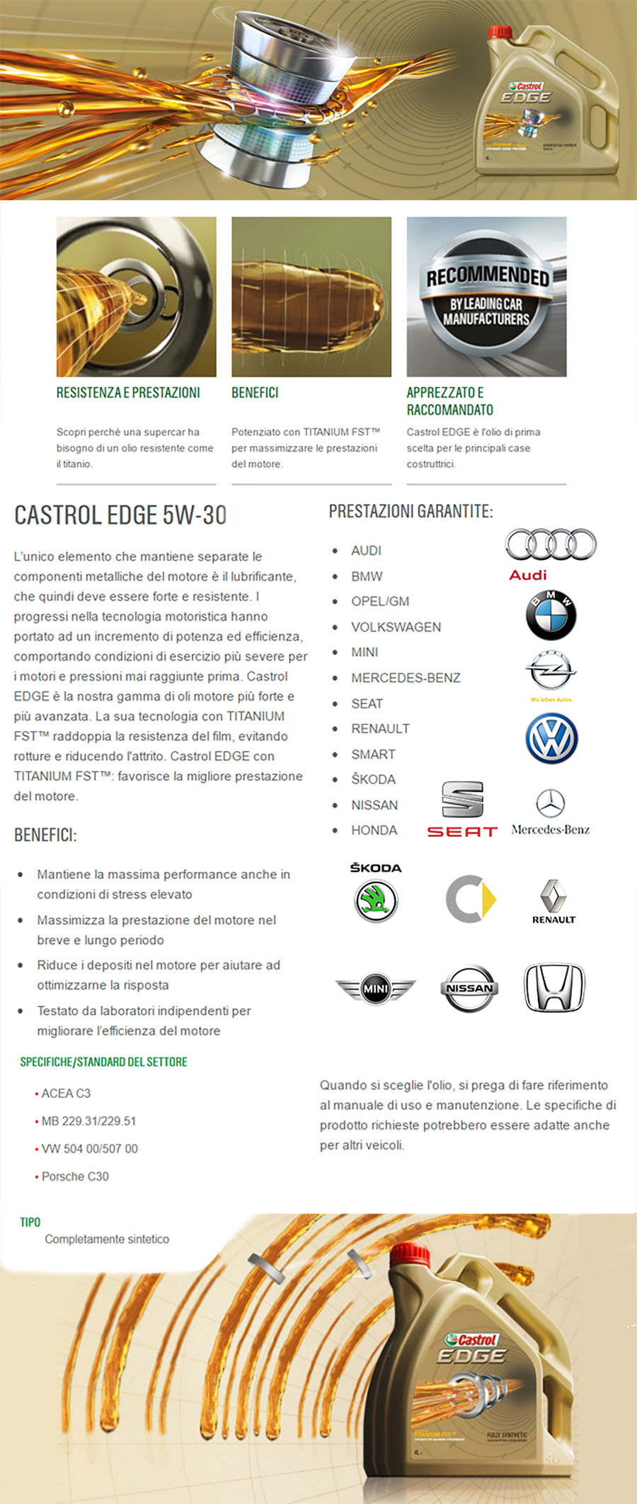 Descrizione castrol edge 5w30
